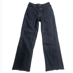 Zara Relaxed Fit High Rise Raw Hem Jeans Sz 10